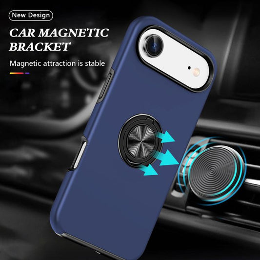 For iPhone Air PC + TPU Magnetic Phone Case with Invisible Ring Holder(Navy Blue) - iPhone Air Cases by buy2fix | Online Shopping UK | buy2fix