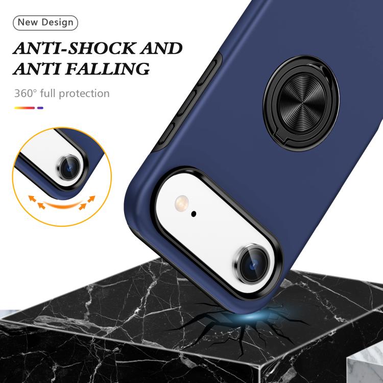 For iPhone Air PC + TPU Magnetic Phone Case with Invisible Ring Holder(Navy Blue) - iPhone Air Cases by buy2fix | Online Shopping UK | buy2fix
