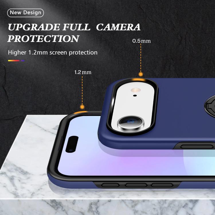 For iPhone Air PC + TPU Magnetic Phone Case with Invisible Ring Holder(Navy Blue) - iPhone Air Cases by buy2fix | Online Shopping UK | buy2fix
