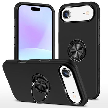 For iPhone Air PC + TPU Magnetic Phone Case with Invisible Ring Holder(Black) - iPhone Air Cases by buy2fix | Online Shopping UK | buy2fix