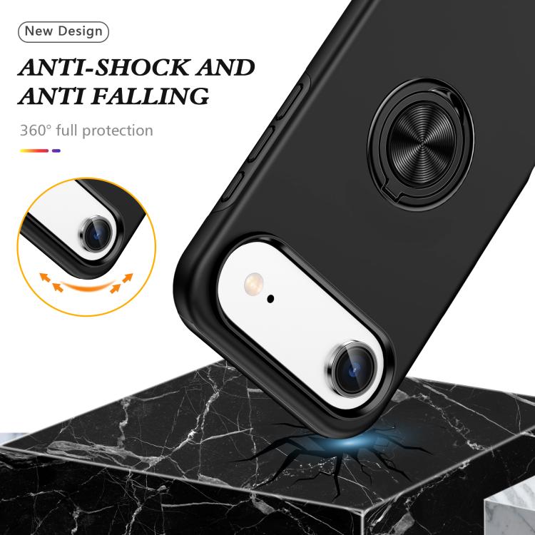 For iPhone Air PC + TPU Magnetic Phone Case with Invisible Ring Holder(Black) - iPhone Air Cases by buy2fix | Online Shopping UK | buy2fix