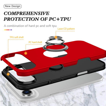 For iPhone Air PC + TPU Magnetic Phone Case with Invisible Ring Holder(Red) - iPhone Air Cases by buy2fix | Online Shopping UK | buy2fix