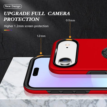 For iPhone Air PC + TPU Magnetic Phone Case with Invisible Ring Holder(Red) - iPhone Air Cases by buy2fix | Online Shopping UK | buy2fix