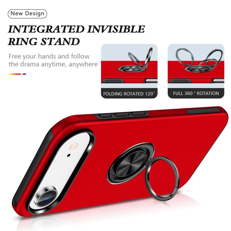 For iPhone Air PC + TPU Magnetic Phone Case with Invisible Ring Holder(Red) - iPhone Air Cases by buy2fix | Online Shopping UK | buy2fix