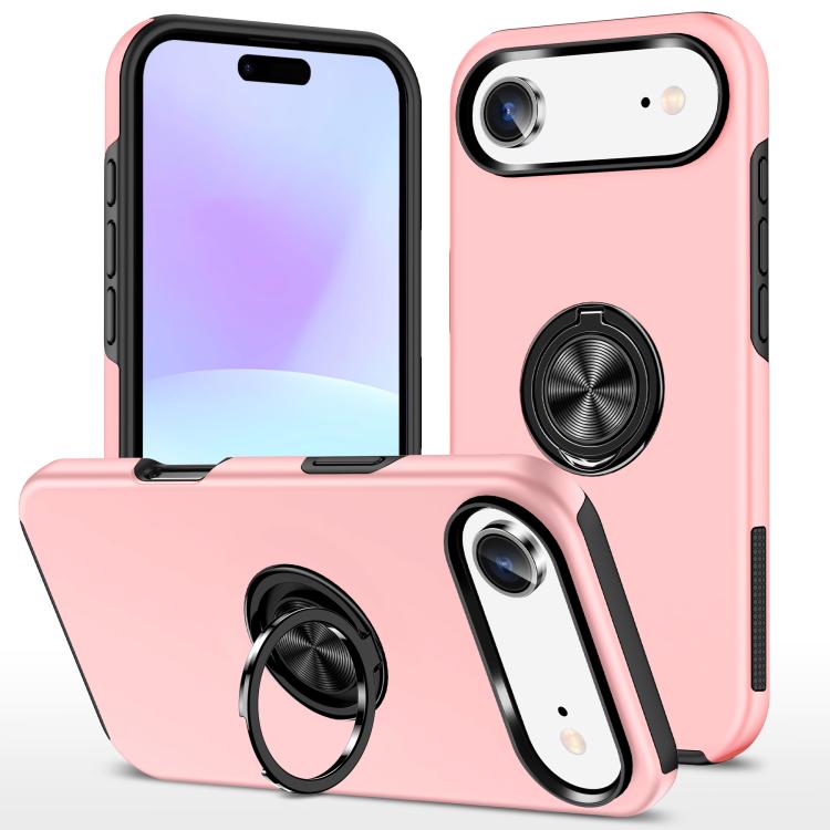 For iPhone Air PC + TPU Magnetic Phone Case with Invisible Ring Holder(Rose Gold) - iPhone Air Cases by buy2fix | Online Shopping UK | buy2fix