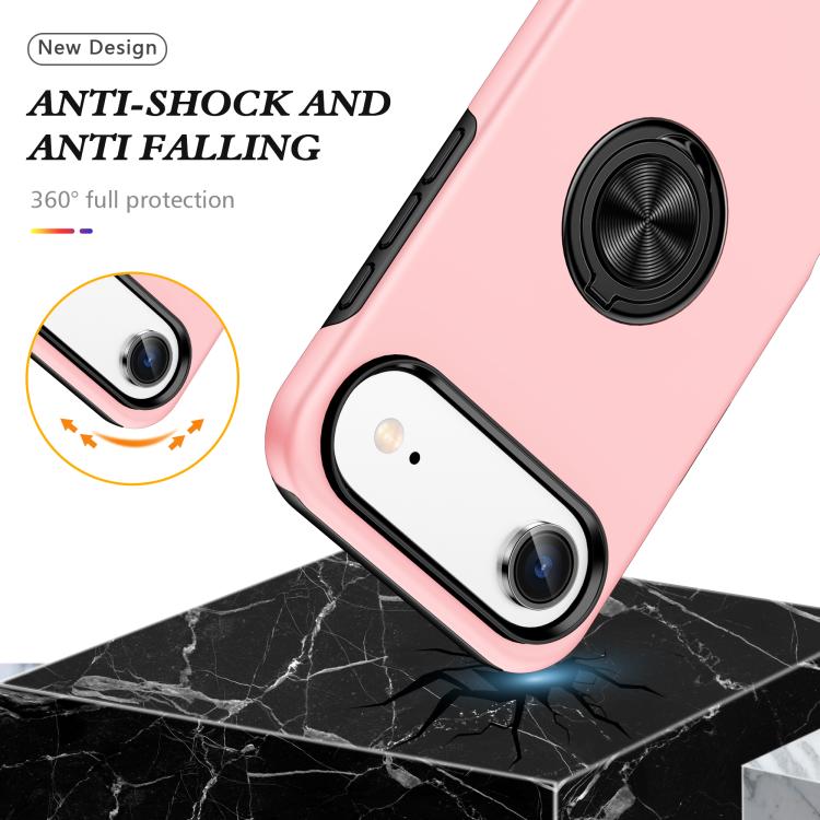 For iPhone Air PC + TPU Magnetic Phone Case with Invisible Ring Holder(Rose Gold) - iPhone Air Cases by buy2fix | Online Shopping UK | buy2fix