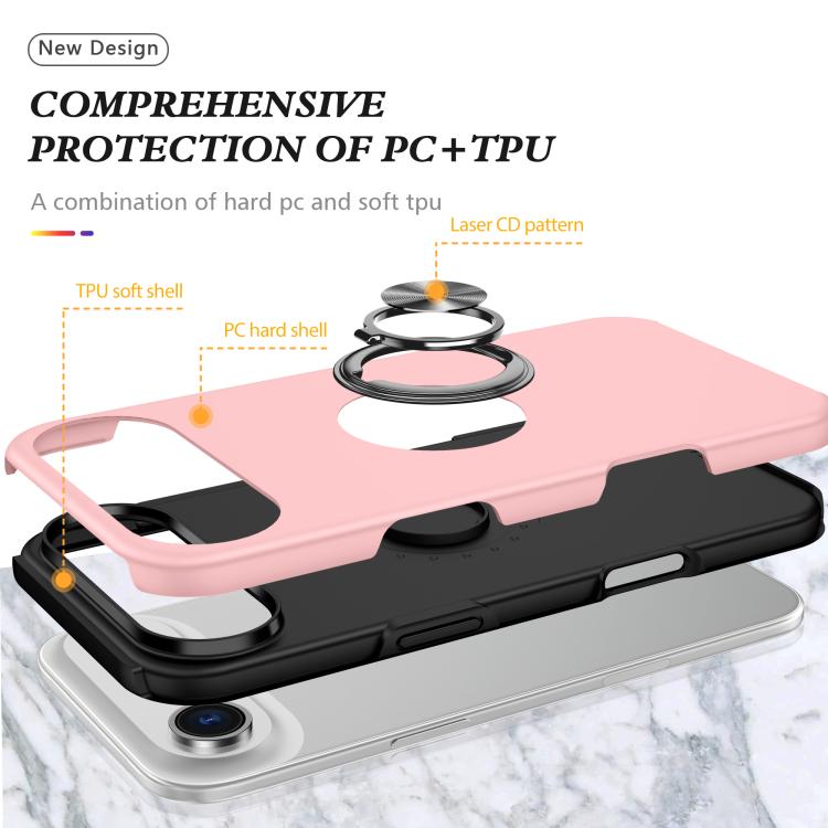For iPhone Air PC + TPU Magnetic Phone Case with Invisible Ring Holder(Rose Gold) - iPhone Air Cases by buy2fix | Online Shopping UK | buy2fix