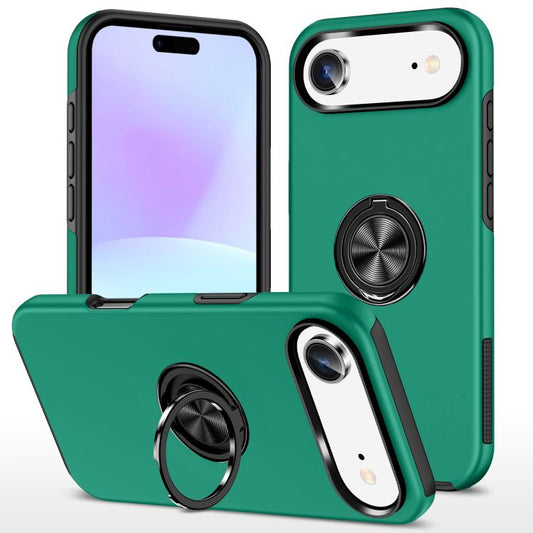 For iPhone Air PC + TPU Magnetic Phone Case with Invisible Ring Holder(Dark Green) - iPhone Air Cases by buy2fix | Online Shopping UK | buy2fix