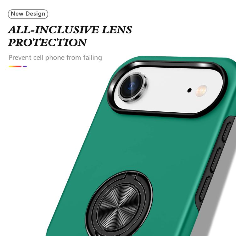 For iPhone Air PC + TPU Magnetic Phone Case with Invisible Ring Holder(Dark Green) - iPhone Air Cases by buy2fix | Online Shopping UK | buy2fix