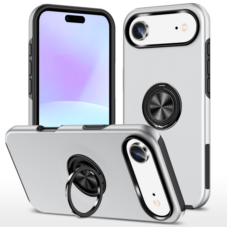 For iPhone Air PC + TPU Magnetic Phone Case with Invisible Ring Holder(Silver) - iPhone Air Cases by buy2fix | Online Shopping UK | buy2fix