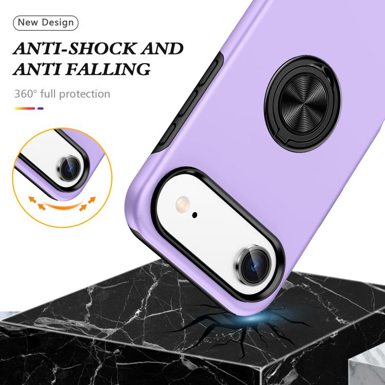 For iPhone Air PC + TPU Magnetic Phone Case with Invisible Ring Holder(Purple) - iPhone Air Cases by buy2fix | Online Shopping UK | buy2fix