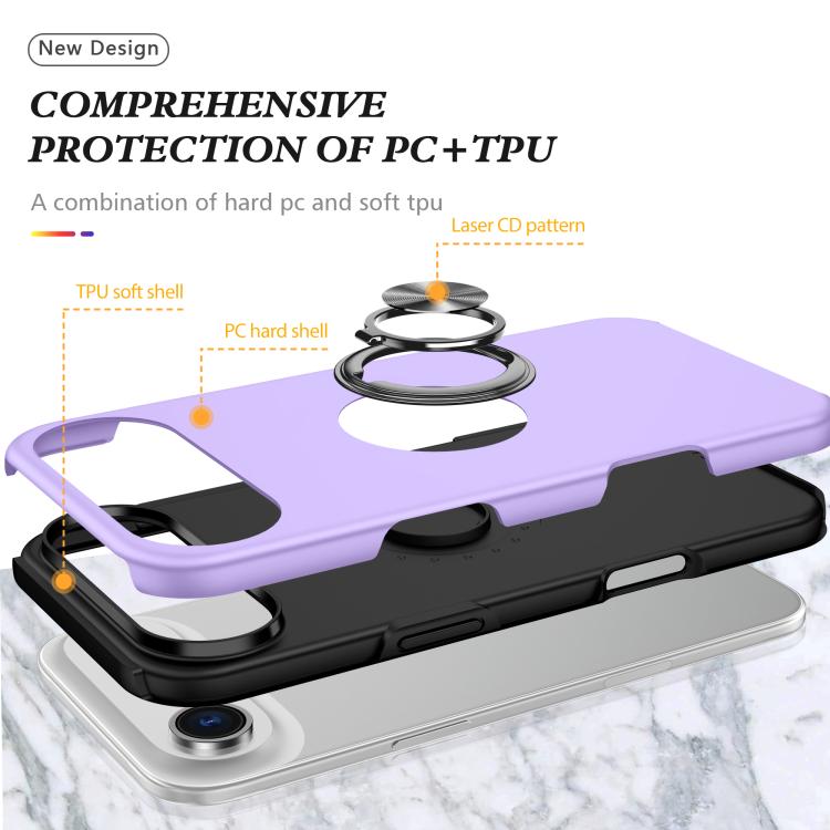For iPhone Air PC + TPU Magnetic Phone Case with Invisible Ring Holder(Purple) - iPhone Air Cases by buy2fix | Online Shopping UK | buy2fix