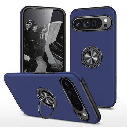 For Google Pixel 9 Pro PC + TPU Magnetic Phone Case with Invisible Ring Holder(Navy Blue) by buy2fix