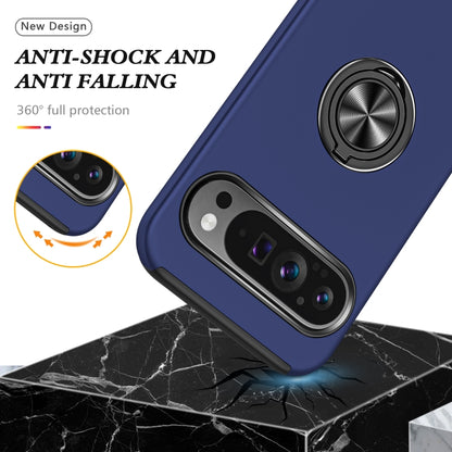 For Google Pixel 9 Pro PC + TPU Magnetic Phone Case with Invisible Ring Holder(Navy Blue) by buy2fix