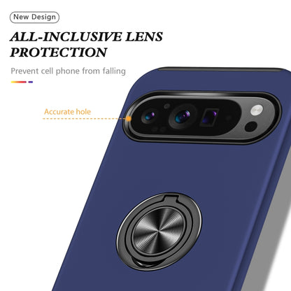 For Google Pixel 9 Pro PC + TPU Magnetic Phone Case with Invisible Ring Holder(Navy Blue) by buy2fix