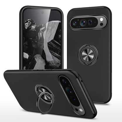 For Google Pixel 9 Pro PC + TPU Magnetic Phone Case with Invisible Ring Holder(Black) by buy2fix