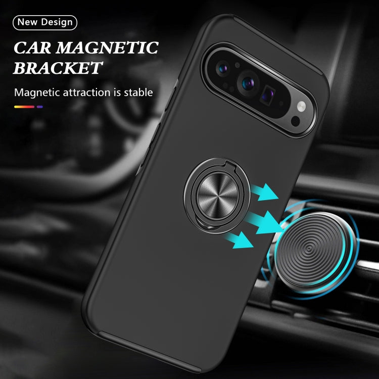 For Google Pixel 9 Pro PC + TPU Magnetic Phone Case with Invisible Ring Holder(Black) by buy2fix