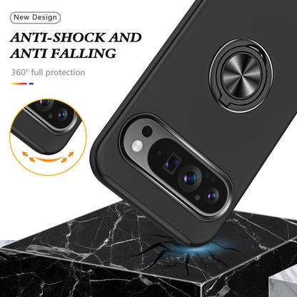 For Google Pixel 9 Pro PC + TPU Magnetic Phone Case with Invisible Ring Holder(Black) by buy2fix