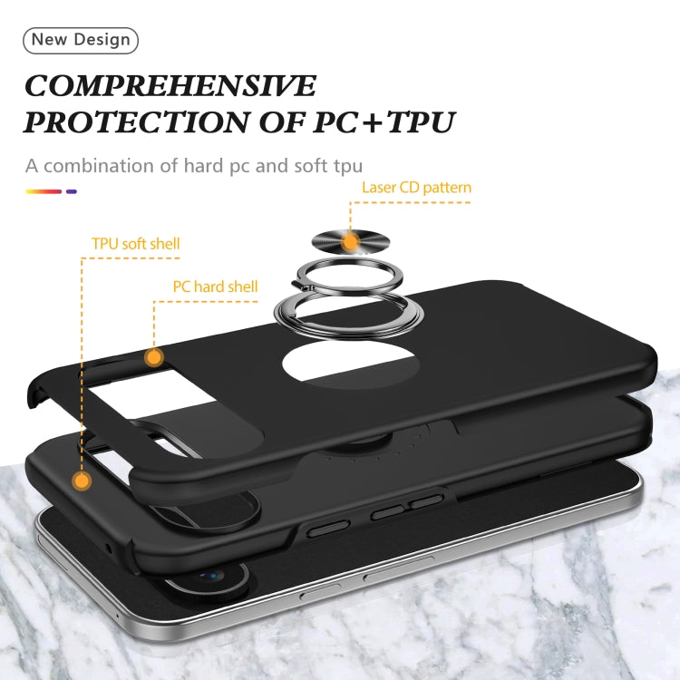 For Google Pixel 9 Pro PC + TPU Magnetic Phone Case with Invisible Ring Holder(Black) by buy2fix