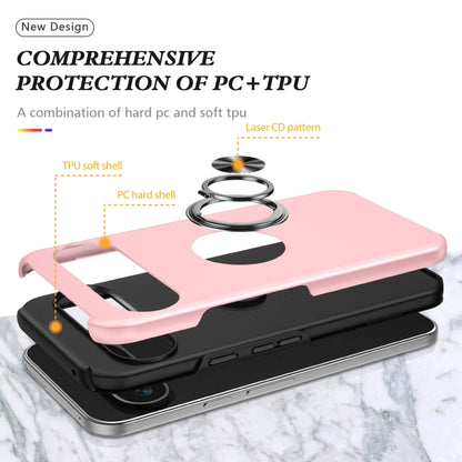 For Google Pixel 9 Pro PC + TPU Magnetic Phone Case with Invisible Ring Holder(Rose Gold) by buy2fix