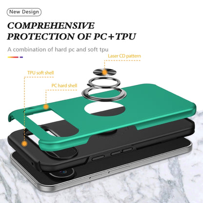 For Google Pixel 9 Pro PC + TPU Magnetic Phone Case with Invisible Ring Holder(Dark Green) by buy2fix
