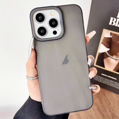 For iPhone 16 Pro Max Frosted Translucent TPU Full Coverage Phone Case(Black) by buy2fix