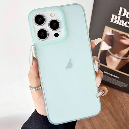 For iPhone 16 Pro Max Frosted Translucent TPU Full Coverage Phone Case(Light Green) by buy2fix