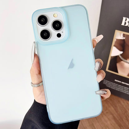 For iPhone 16 Pro Frosted Translucent TPU Full Coverage Phone Case(Light Blue) by buy2fix