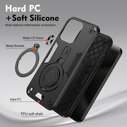 For Samsung Galaxy S25+ 5G Metal Ring 360 Degree Rotating Holder PC Hybrid TPU Phone Case(Black) by buy2fix