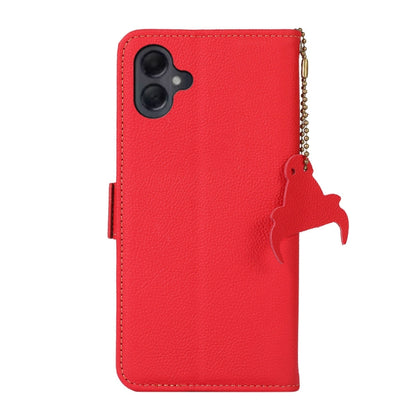 For Samsung Galaxy A06 4G Side-Magnetic TJ Genuine Leather RFID Phone Case(Red) - Galaxy Phone Cases by buy2fix | Online Shopping UK | buy2fix