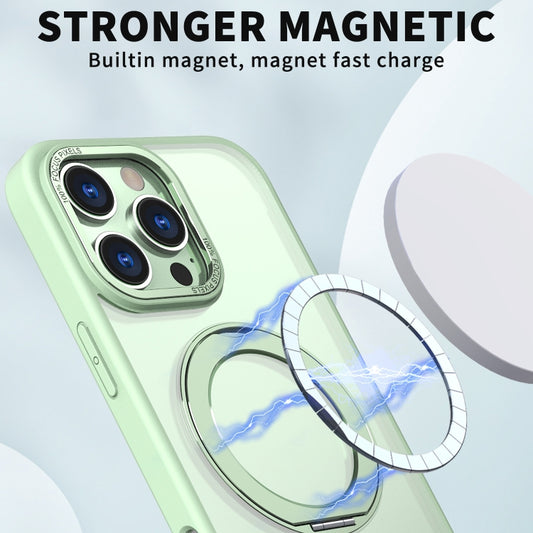 For iPhone 16 Pro Wing Series MagSafe Magnetic Ring Holder Phone Case(Avocado Green) by buy2fix