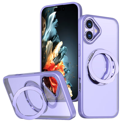 For iPhone 16 Wing Series MagSafe Magnetic Ring Holder Phone Case(Light Purple) by buy2fix