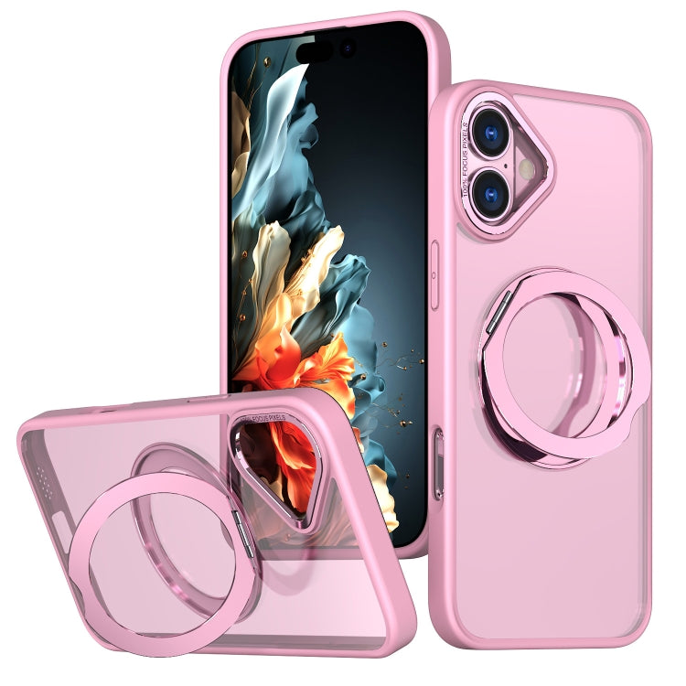 For iPhone 16 Wing Series MagSafe Magnetic Ring Holder Phone Case(Pink) by buy2fix