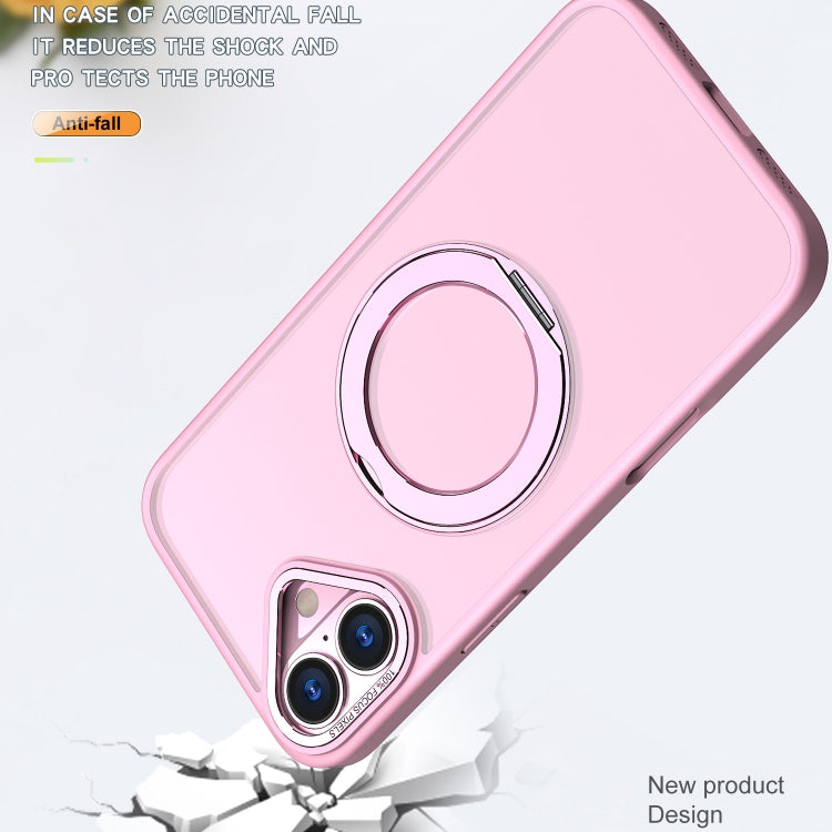 For iPhone 16 Wing Series MagSafe Magnetic Ring Holder Phone Case(Pink) by buy2fix
