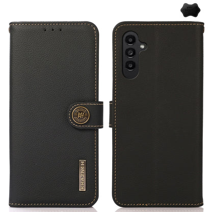 For Samsung Galaxy A26 5G KHAZNEH Custer Genuine Leather RFID Phone Case(Black) - Galaxy Phone Cases by buy2fix | Online Shopping UK | buy2fix