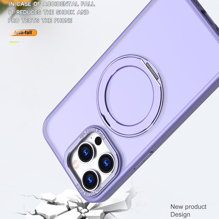 For iPhone 15 Pro Max Wing Series MagSafe Magnetic Ring Holder Phone Case(Light Purple) - iPhone 15 Pro Max Cases by buy2fix | Online Shopping UK | buy2fix