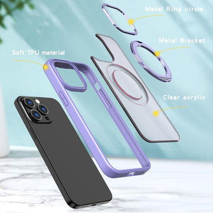 For iPhone 15 Pro Max Wing Series MagSafe Magnetic Ring Holder Phone Case(Light Purple) - iPhone 15 Pro Max Cases by buy2fix | Online Shopping UK | buy2fix