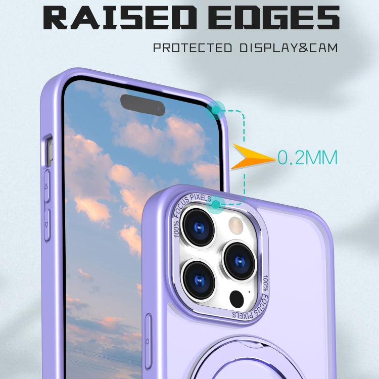 For iPhone 15 Pro Max Wing Series MagSafe Magnetic Ring Holder Phone Case(Light Purple) - iPhone 15 Pro Max Cases by buy2fix | Online Shopping UK | buy2fix