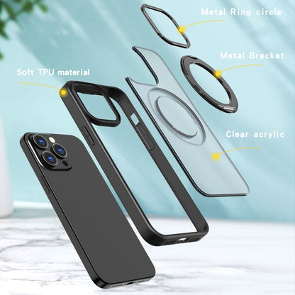 For iPhone 15 Pro Max Wing Series MagSafe Magnetic Ring Holder Phone Case(Black) - iPhone 15 Pro Max Cases by buy2fix | Online Shopping UK | buy2fix