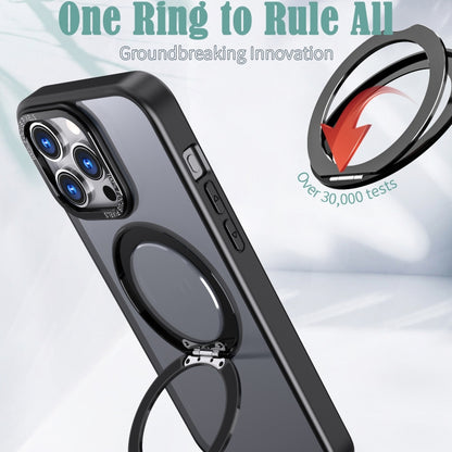 For iPhone 15 Pro Max Wing Series MagSafe Magnetic Ring Holder Phone Case(Black) - iPhone 15 Pro Max Cases by buy2fix | Online Shopping UK | buy2fix