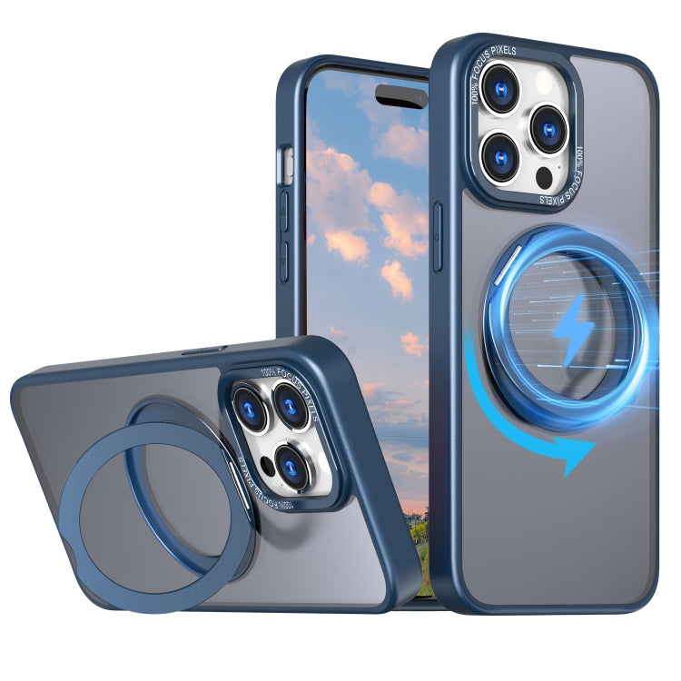 For iPhone 15 Pro Max Wing Series MagSafe Magnetic Ring Holder Phone Case(Blue) - iPhone 15 Pro Max Cases by buy2fix | Online Shopping UK | buy2fix