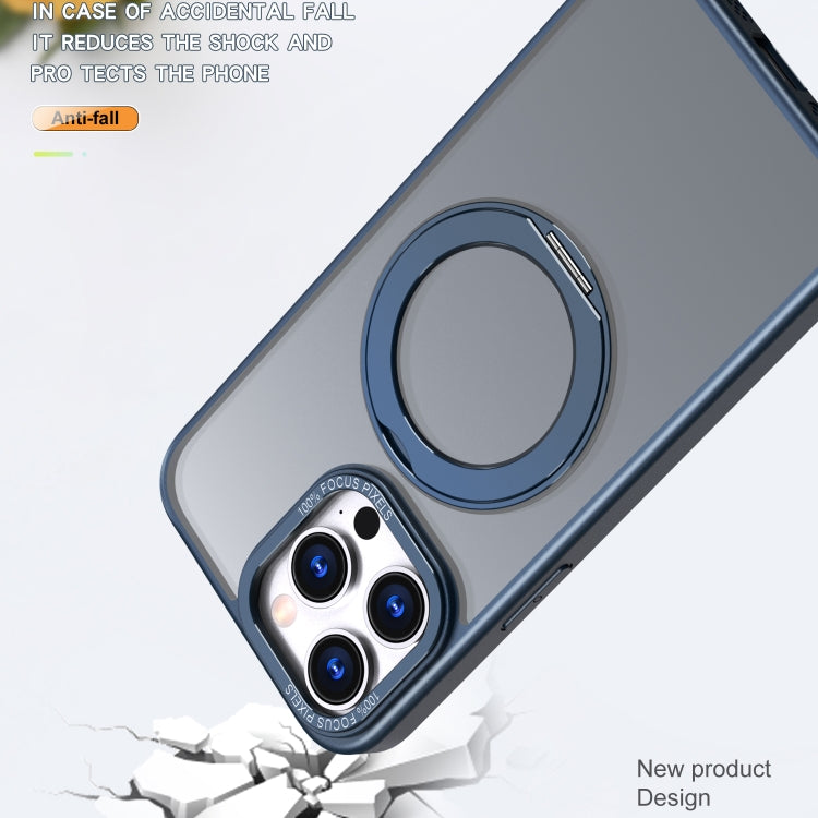 For iPhone 15 Pro Max Wing Series MagSafe Magnetic Ring Holder Phone Case(Blue) - iPhone 15 Pro Max Cases by buy2fix | Online Shopping UK | buy2fix