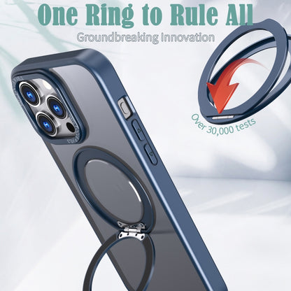 For iPhone 15 Pro Max Wing Series MagSafe Magnetic Ring Holder Phone Case(Blue) - iPhone 15 Pro Max Cases by buy2fix | Online Shopping UK | buy2fix