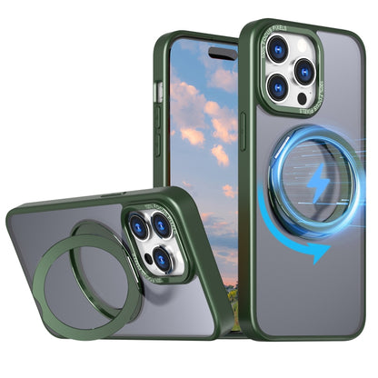 For iPhone 15 Pro Max Wing Series MagSafe Magnetic Ring Holder Phone Case(Green) - iPhone 15 Pro Max Cases by buy2fix | Online Shopping UK | buy2fix