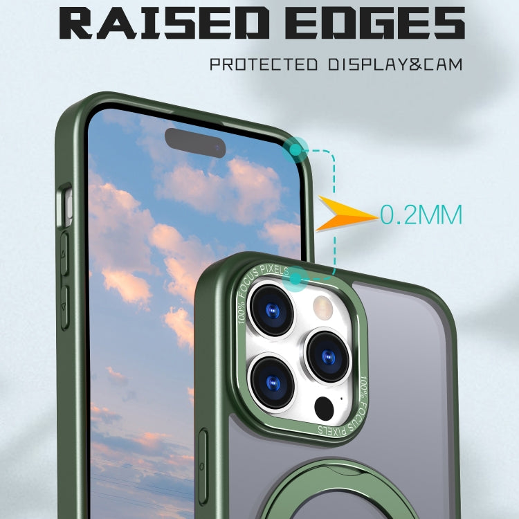 For iPhone 15 Pro Max Wing Series MagSafe Magnetic Ring Holder Phone Case(Green) - iPhone 15 Pro Max Cases by buy2fix | Online Shopping UK | buy2fix