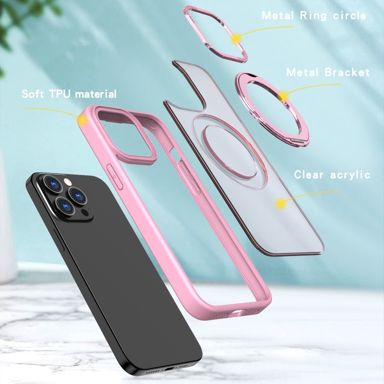 For iPhone 15 Pro Max Wing Series MagSafe Magnetic Ring Holder Phone Case(Pink) - iPhone 15 Pro Max Cases by buy2fix | Online Shopping UK | buy2fix