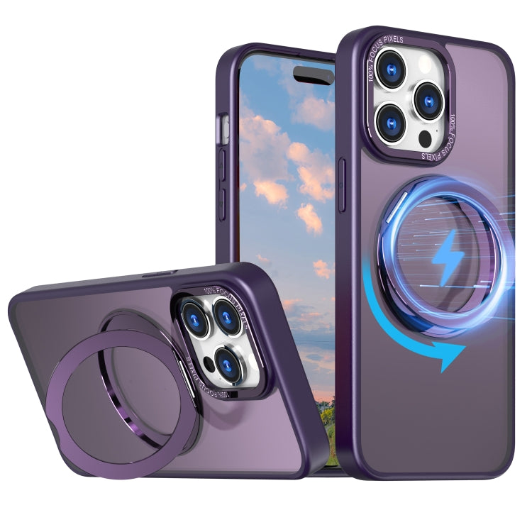 For iPhone 15 Pro Max Wing Series MagSafe Magnetic Ring Holder Phone Case(Dark Purple) - iPhone 15 Pro Max Cases by buy2fix | Online Shopping UK | buy2fix