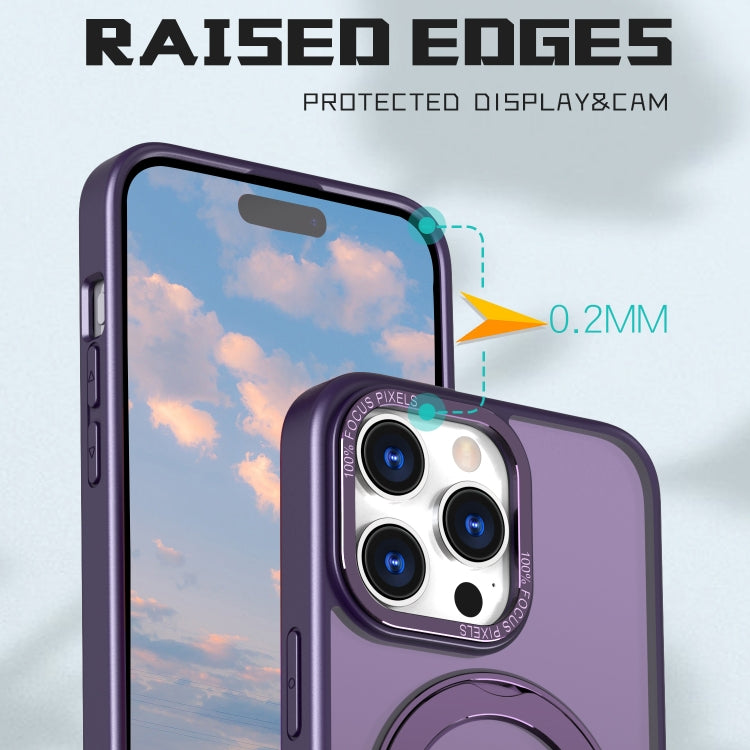 For iPhone 15 Pro Max Wing Series MagSafe Magnetic Ring Holder Phone Case(Dark Purple) - iPhone 15 Pro Max Cases by buy2fix | Online Shopping UK | buy2fix