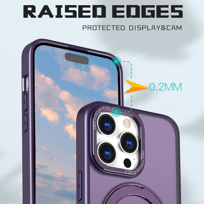 For iPhone 15 Pro Max Wing Series MagSafe Magnetic Ring Holder Phone Case(Dark Purple) - iPhone 15 Pro Max Cases by buy2fix | Online Shopping UK | buy2fix
