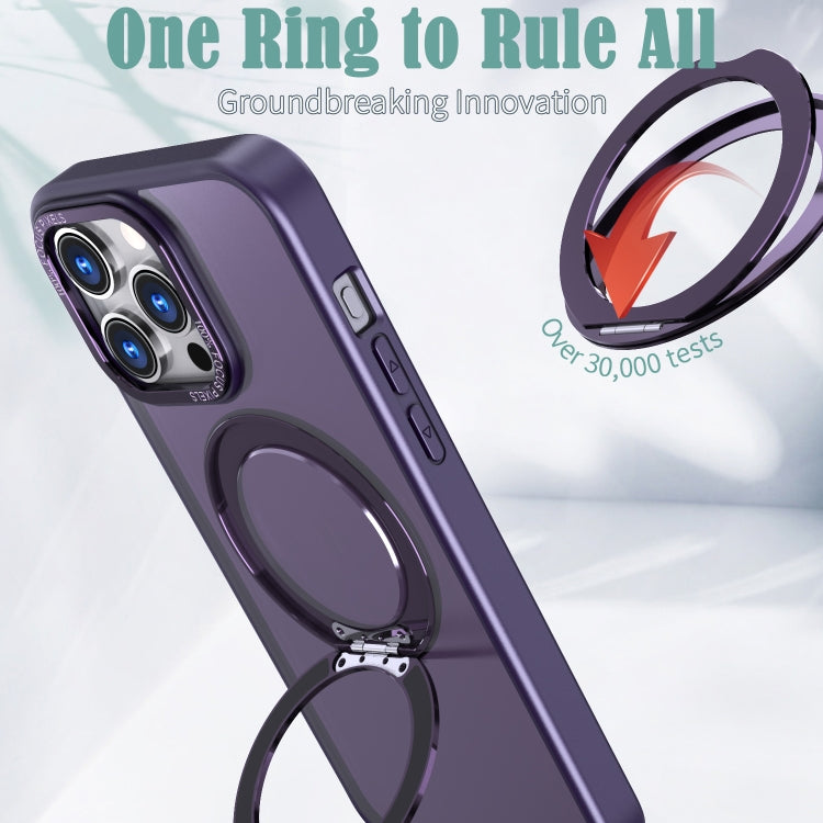 For iPhone 15 Pro Max Wing Series MagSafe Magnetic Ring Holder Phone Case(Dark Purple) - iPhone 15 Pro Max Cases by buy2fix | Online Shopping UK | buy2fix